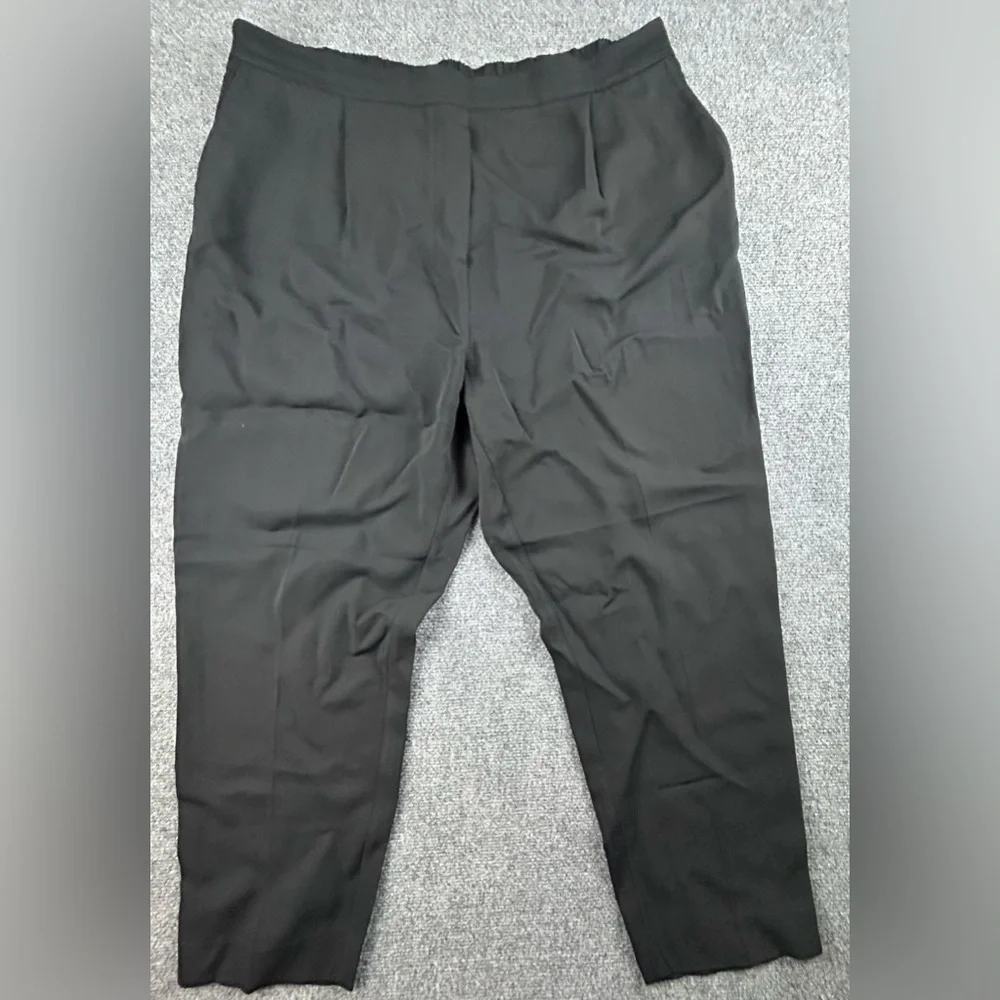 Boden Black Pleated Front Pull On Trouser Pants Womens 16/18 R Black